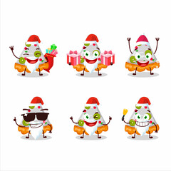 Santa Claus emoticons with slice of fruit tart cartoon character