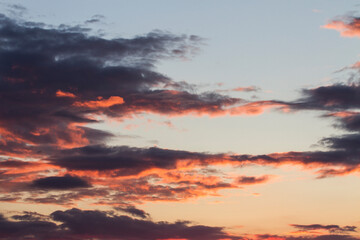 Dramatic sunset whit colorful clouds