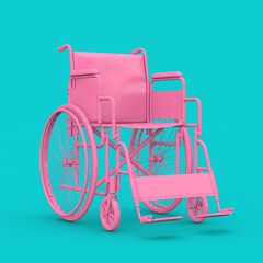 Fototapeta na wymiar Pink Wheelchair in Duotone Style. 3d Rendering
