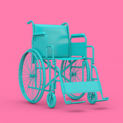 Fototapeta na wymiar Blue Wheelchair in Duotone Style. 3d Rendering