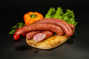 Natural meat sausages with minced meat