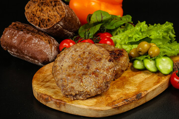 Homemade roasted cutlet minced meat
