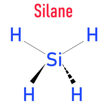 Silane (SiH4) molecule. Skeletal formula.