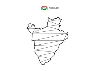 Mosaic triangles map style of Burundi isolated on a white background. Abstract design for vector.