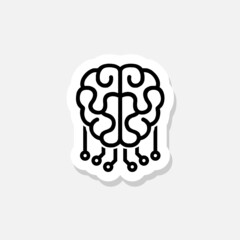 Brain Tech logo design sticker