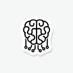 Brain Tech logo design sticker