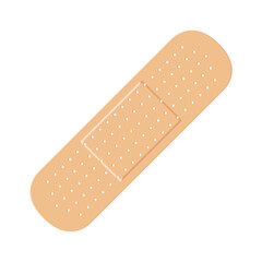 A Bandageis a thin fabric strip on which an adhesive mass is applied. The patch is a dosage form in the form of a plastic mass. Vector illustration isolated on a white background.