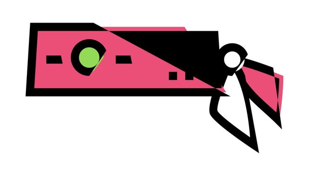 headband tennis player animated color icon. headband tennis player sign. isolated on white background