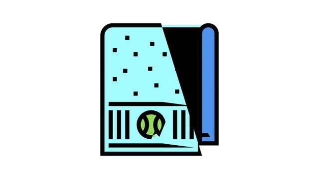 towel tennis player animated color icon. towel tennis player sign. isolated on white background