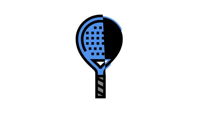 paddle racket animated color icon. paddle racket sign. isolated on white background