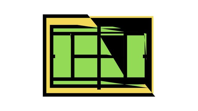 court tennis playground animated color icon. court tennis playground sign. isolated on white background