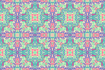 Colorful cute seamless pattern doodle style background