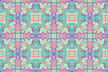 Colorful cute seamless pattern doodle style background