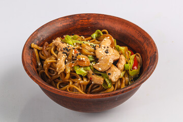 Asian traditional Udon with chicken