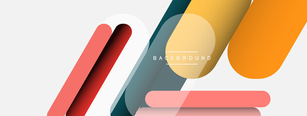 Abstract background. Round shapes, lines compositions on grey backdrop. Vector illustration for wallpaper banner background or landing page