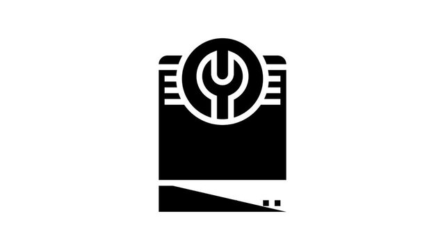 heat pump repair animated line icon. heat pump repair sign. isolated on white background