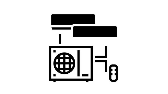 split system animated line icon. split system sign. isolated on white background