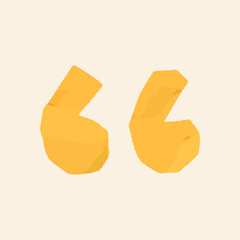 Quotation mark paper cut symbol vector