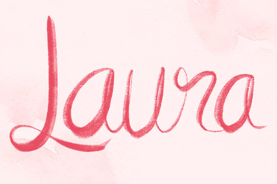 Laura pink name script vector font