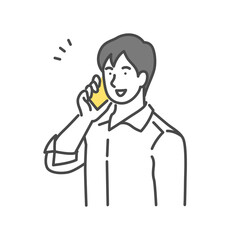 スマホで通話する男性