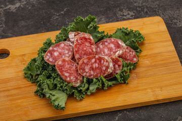 Iberian pork Fuet sausage slices