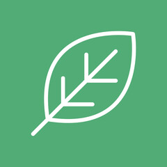 Fototapeta premium Leaf environment icon vector in simple line illustration