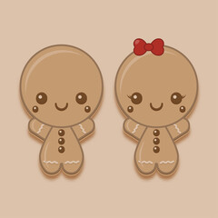 Cute gingerbread character for christmas. Suitable for posters, banners, Christmas cards, and other marketing purposes.