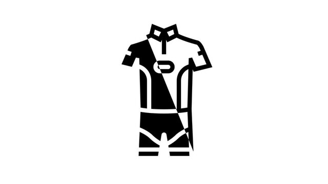 men tennis apparel animated line icon. men tennis apparel sign. isolated on white background