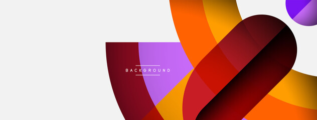 Obraz premium Geometric abstract background. Round shapes, circles, lines composition for wallpaper banner background or landing page
