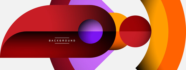 Geometric abstract background. Round shapes, circles, lines composition for wallpaper banner background or landing page