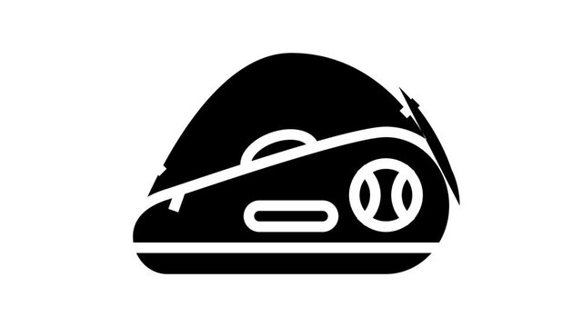 tennis bag animated line icon. tennis bag sign. isolated on white background