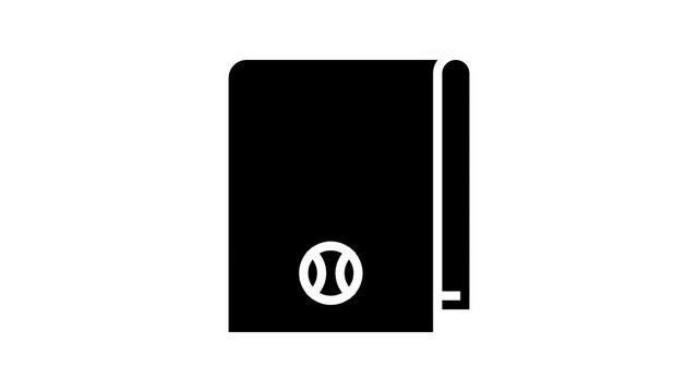 towel tennis player animated line icon. towel tennis player sign. isolated on white background