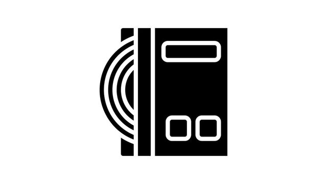 strings tennis animated line icon. strings tennis sign. isolated on white background