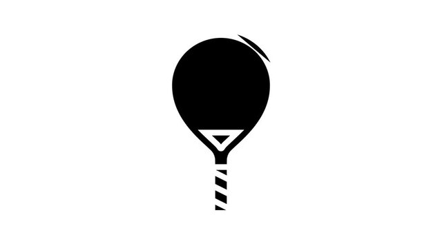 paddle racket animated line icon. paddle racket sign. isolated on white background