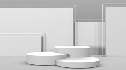 Abstract scene podium mockup. Award ceremony concept