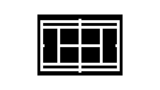 court tennis playground animated line icon. court tennis playground sign. isolated on white background