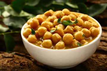 Indian chickpeas curry, chana, masala.