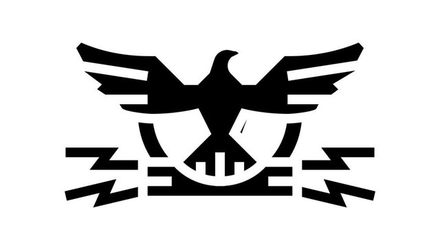 coat of arms with eagle animated glyph icon. coat of arms with eagle sign. isolated on white background