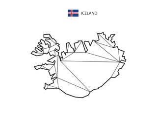 Mosaic triangles map style of Iceland isolated on a white background. Abstract design for vector.