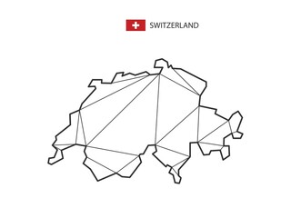 Mosaic triangles map style of Switzerland isolated on a white background. Abstract design for vector.
