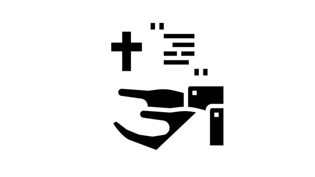 ordo christianity church animated glyph icon. ordo christianity church sign. isolated on white background