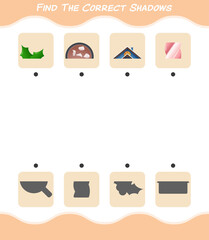 Find the correct shadows of cartoon christmas. Searching and Matching game. Educational game for pre shool years kids and toddlers