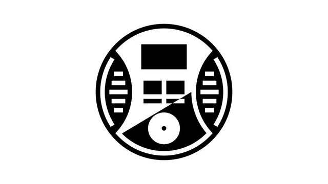 carbon monoxide detector animated glyph icon. carbon monoxide detector sign. isolated on white background