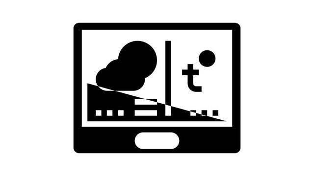 thermostat conditioning system animated glyph icon. thermostat conditioning system sign. isolated on white background