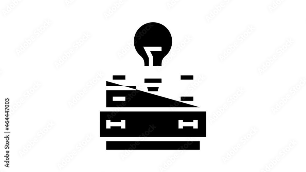 Poster searching idea animated glyph icon. searching idea sign. isolated on white background