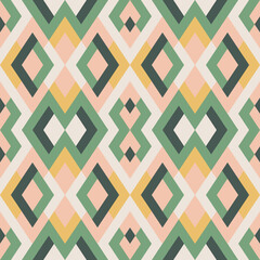 Abstract seamless geometric pattern in vector. Simple colorful texture. Background in green and yellow colors
