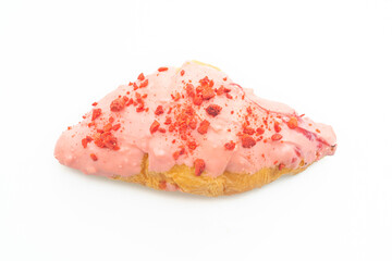 croissant with strawberry chocolate sauce