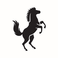 Standing horse silhouette logo design.