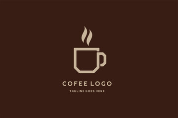 coffee cup with fog logo design, usable logo design for coffee brand, Coffee shop, restaurant,