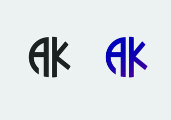 Obraz premium Ak initial letter logo vector template | creative modern monogram circle logo
